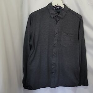TED BAKER Charcoal 100% Cotton Collar Button Down Dress Shirt